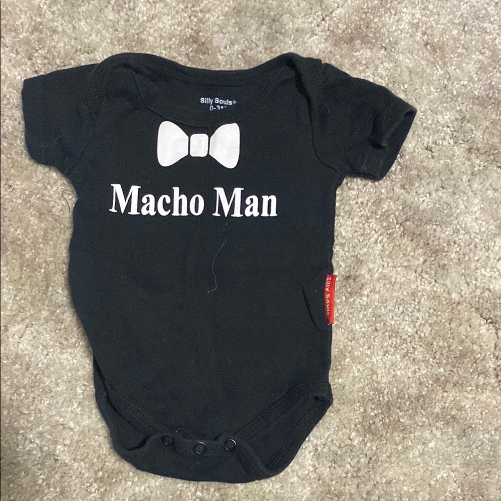 Black 'Macho Man' Baby Onesie